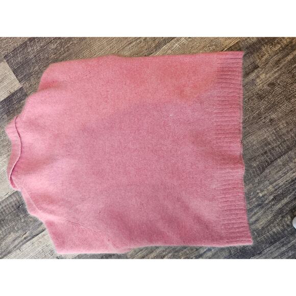 Mercer & Madison lambs wool pink full zip sweater jacket flower rabbit fur large - Picture 6 of 6